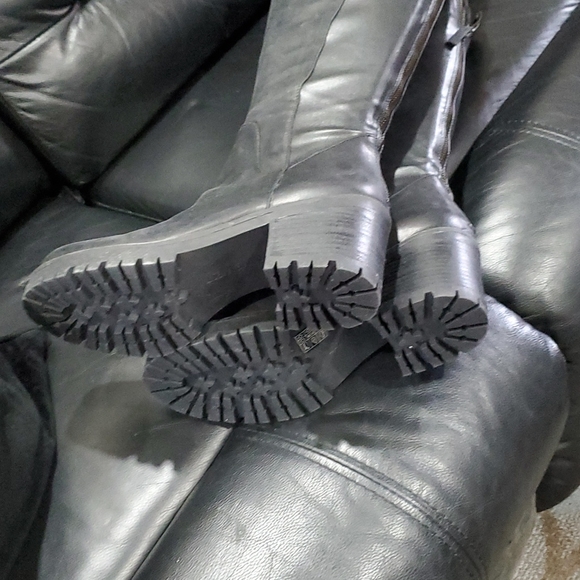 New black over the knee soft leather winter boots Ninewest 8.5 medium - Picture 7 of 11